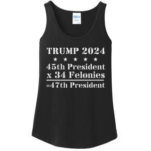 Trump 2024 New Math 45th President X 34 Felonies = 47th Pres Ladies Essential Tank