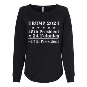 Trump 2024 New Math 45th President X 34 Felonies = 47th Pres Womens California Wash Sweatshirt