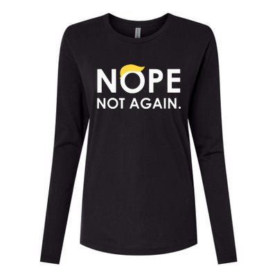 Trump 2024 Nope Not Again Funny Trump Womens Cotton Relaxed Long Sleeve T-Shirt