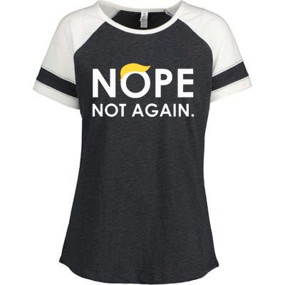 Trump 2024 Nope Not Again Funny Trump Enza Ladies Jersey Colorblock Tee