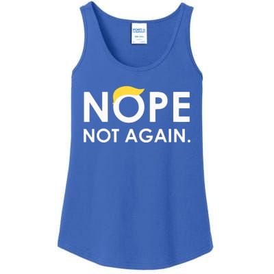 Trump 2024 Nope Not Again Funny Trump Ladies Essential Tank