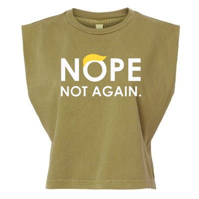 Trump 2024 Nope Not Again Funny Trump Garment-Dyed Women's Muscle Tee