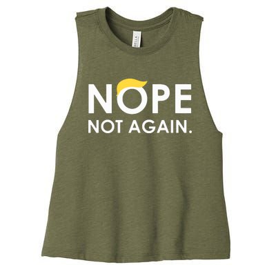 Trump 2024 Nope Not Again Funny Trump Women's Racerback Cropped Tank