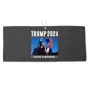 Trump 2024 Never Surrender Trump Assassinated Large Microfiber Waffle Golf Towel