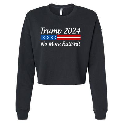 Trump 2024 No More Bullshit Cropped Pullover Crew