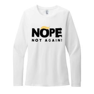 Trump 2024 Nope Not Again Funny Trump Womens CVC Long Sleeve Shirt