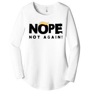 Trump 2024 Nope Not Again Funny Trump Women's Perfect Tri Tunic Long Sleeve Shirt