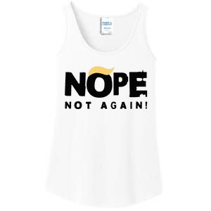 Trump 2024 Nope Not Again Funny Trump Ladies Essential Tank