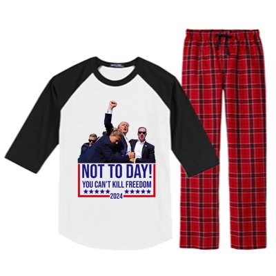 Trump 2024 Not Today You Cant Kill Freedom Raglan Sleeve Pajama Set