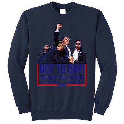 Trump 2024 Not Today You Cant Kill Freedom Tall Sweatshirt