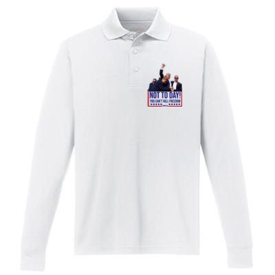 Trump 2024 Not Today You Cant Kill Freedom Performance Long Sleeve Polo