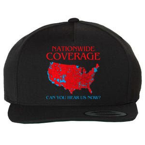 Trump 2024 Nationwide Coverage Can You Hear Us Now Wool Snapback Cap