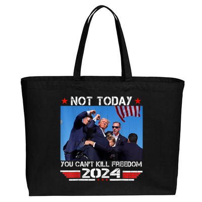 Trump 2024 Not Today You Cant Kill Freedom Stronger President Cotton Canvas Jumbo Tote