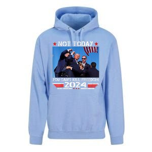 Trump 2024 Not Today You Cant Kill Freedom Stronger President Unisex Surf Hoodie