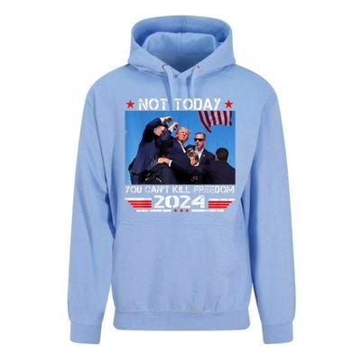 Trump 2024 Not Today You Cant Kill Freedom Stronger President Unisex Surf Hoodie