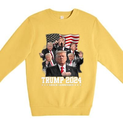 Trump 2024 Neversurrender I Stand With Trump 2024 Funny Gift Funny Gift Premium Crewneck Sweatshirt