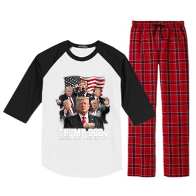 Trump 2024 Neversurrender I Stand With Trump 2024 Funny Gift Funny Gift Raglan Sleeve Pajama Set