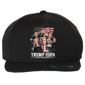 Trump 2024 Neversurrender I Stand With Trump 2024 Funny Gift Funny Gift Wool Snapback Cap