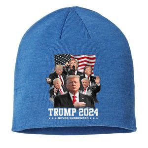 Trump 2024 Neversurrender I Stand With Trump 2024 Funny Gift Funny Gift Sustainable Beanie