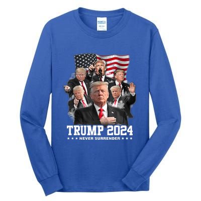 Trump 2024 Neversurrender I Stand With Trump 2024 Funny Gift Funny Gift Tall Long Sleeve T-Shirt