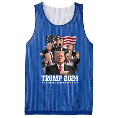 Trump 2024 Neversurrender I Stand With Trump 2024 Funny Gift Funny Gift Mesh Reversible Basketball Jersey Tank