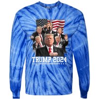 Trump 2024 Neversurrender I Stand With Trump 2024 Funny Gift Funny Gift Tie-Dye Long Sleeve Shirt