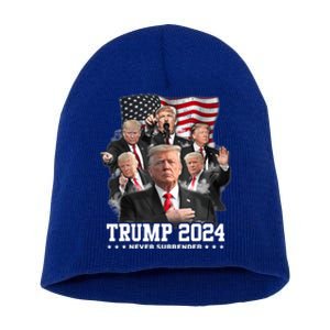 Trump 2024 Neversurrender I Stand With Trump 2024 Funny Gift Funny Gift Short Acrylic Beanie