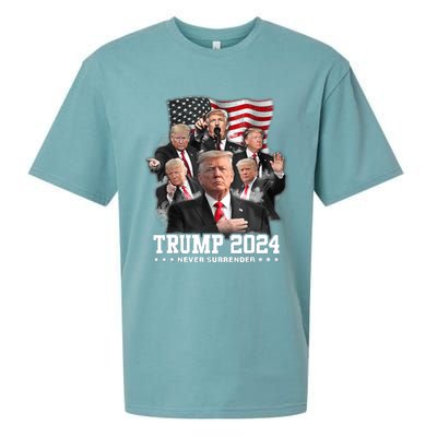 Trump 2024 Neversurrender I Stand With Trump 2024 Funny Gift Funny Gift Sueded Cloud Jersey T-Shirt