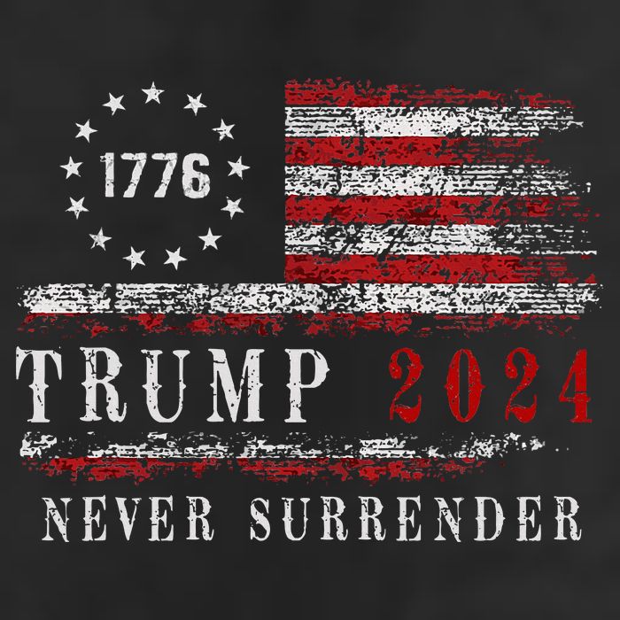 Trump 2024 Never Surrender President Legend 7 Panel Mesh Trucker Snapback Hat