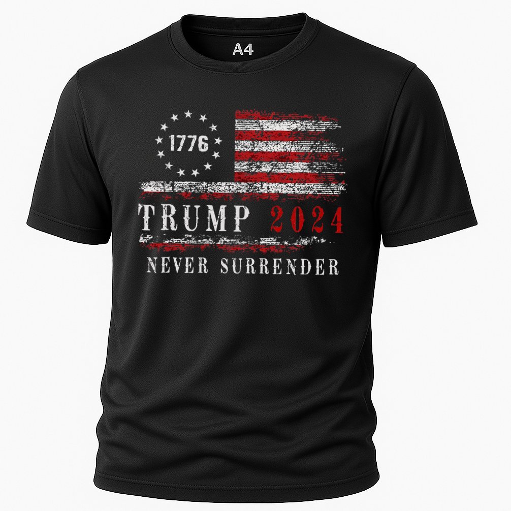 Trump 2024 Never Surrender President Legend Cooling Performance Crew T-Shirt