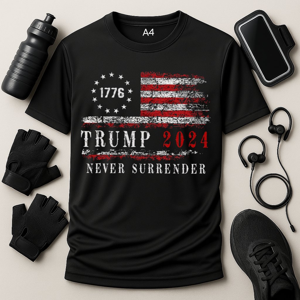 Trump 2024 Never Surrender President Legend Cooling Performance Crew T-Shirt