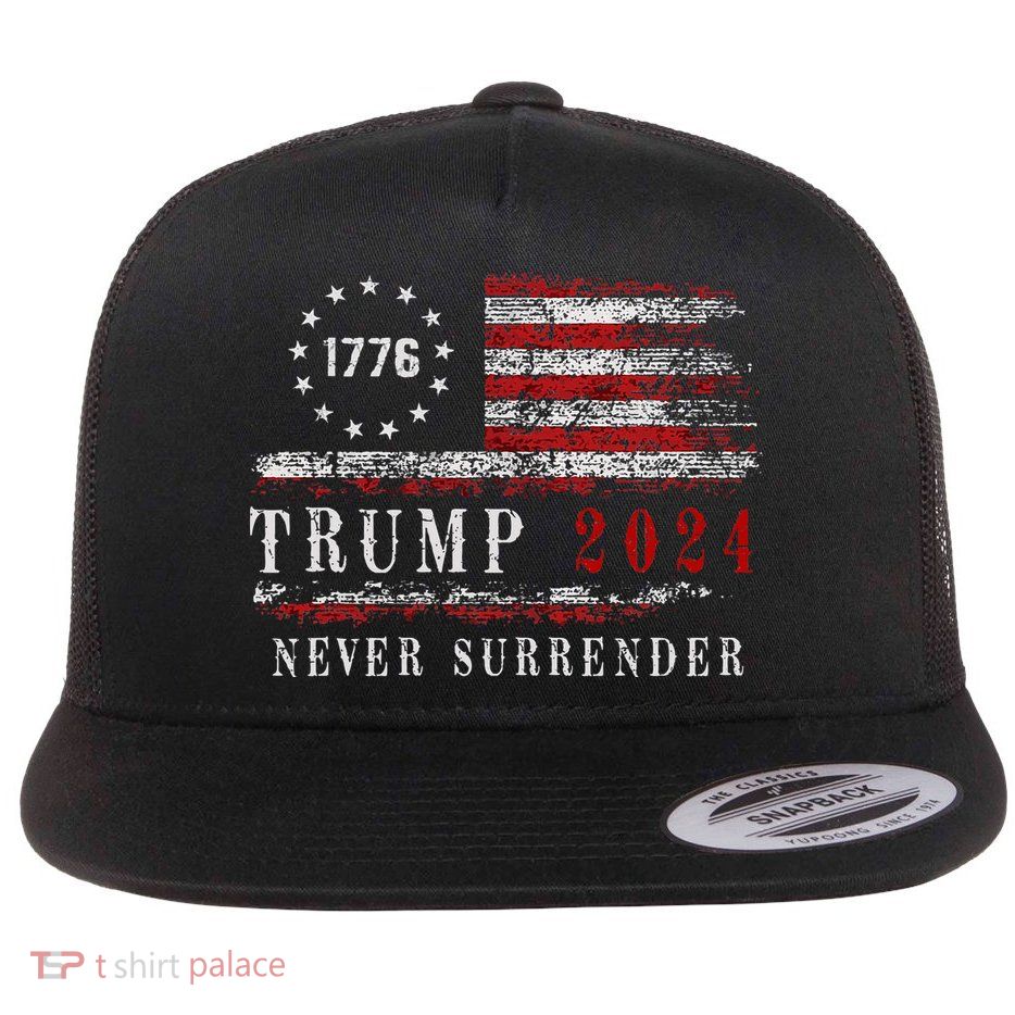 Trump 2024 Never Surrender President Legend Flatbill Hat