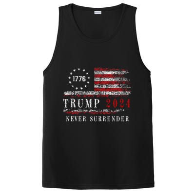 Trump 2024 Never Surrender President Legend PosiCharge Competitor Tank