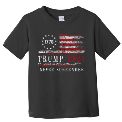 Trump 2024 Never Surrender President Legend Toddler T-Shirt