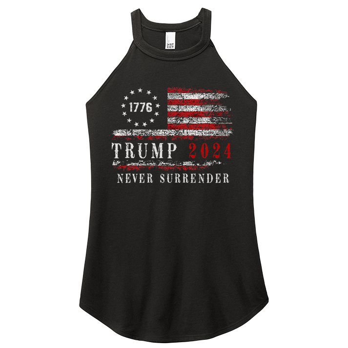 Trump 2024 Never Surrender President Legend Women's Perfect Tri Rocker Tank