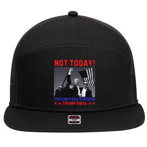 Trump 2024 Not Today! Trump Assassination Attempt 7 Panel Mesh Trucker Snapback Hat