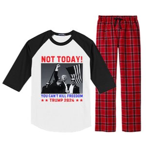 Trump 2024 Not Today! Trump Assassination Attempt Raglan Sleeve Pajama Set