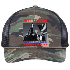 Trump 2024 Not Today! Trump Assassination Attempt Retro Rope Trucker Hat Cap