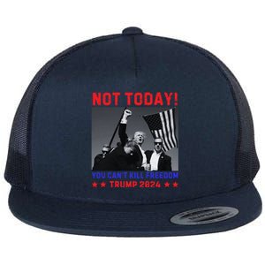 Trump 2024 Not Today! Trump Assassination Attempt Flat Bill Trucker Hat