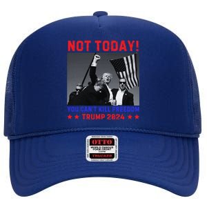 Trump 2024 Not Today! Trump Assassination Attempt High Crown Mesh Back Trucker Hat