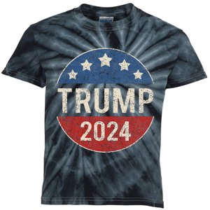 Trump 2024 No More Bullshit American Flag Kids Tie-Dye T-Shirt