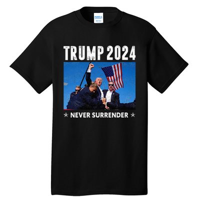 Trump 2024 Never Surrender Trump Assassinated Tall T-Shirt