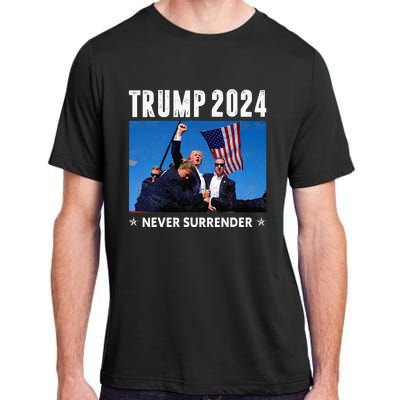 Trump 2024 Never Surrender Trump Assassinated Adult ChromaSoft Performance T-Shirt