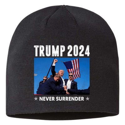 Trump 2024 Never Surrender Trump Assassinated Sustainable Beanie