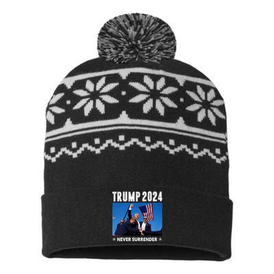 Trump 2024 Never Surrender Trump Assassinated USA-Made Snowflake Beanie