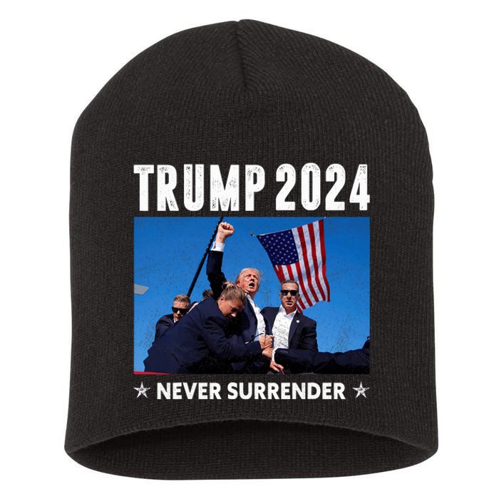 Trump 2024 Never Surrender Trump Assassinated Short Acrylic Beanie