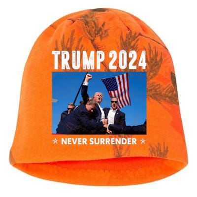 Trump 2024 Never Surrender Trump Assassinated Kati - Camo Knit Beanie