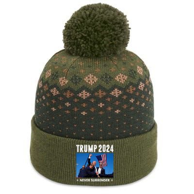 Trump 2024 Never Surrender Trump Assassinated The Baniff Cuffed Pom Beanie