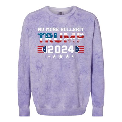 Trump 2024 No More Bullshit American Election 2024 Colorblast Crewneck Sweatshirt