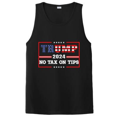 Trump 2024 No Tax On Tips Us Flag Vintage PosiCharge Competitor Tank